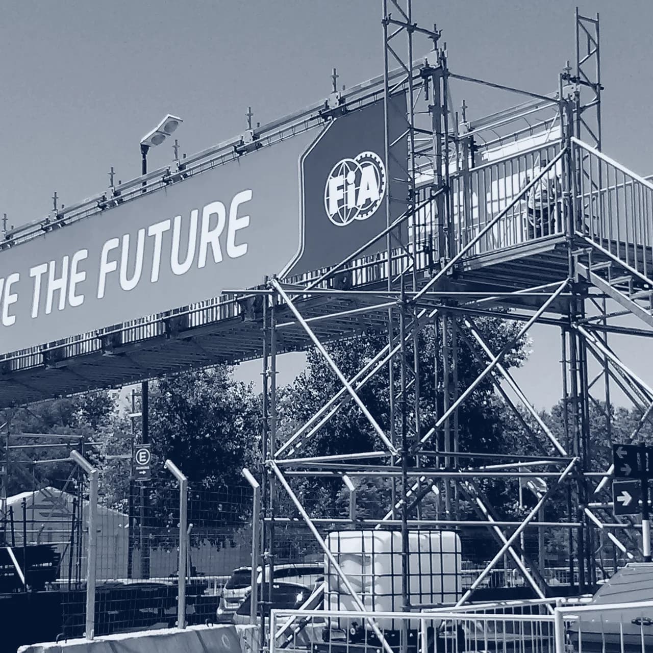 Tribunas y plataformas montadas para la Fórmula E en Puerto Madero
