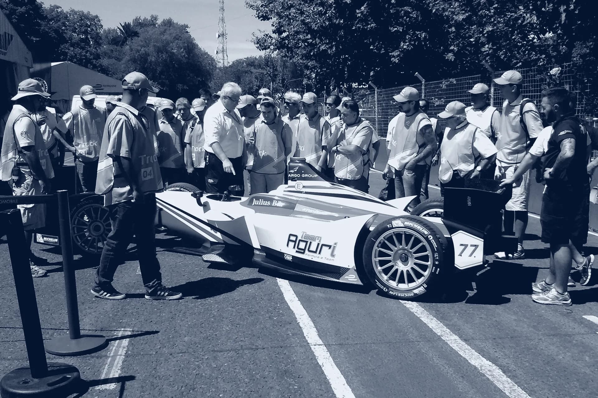 Andamiaje en el circuito del ePrix de Buenos Aires, fotografía de obra