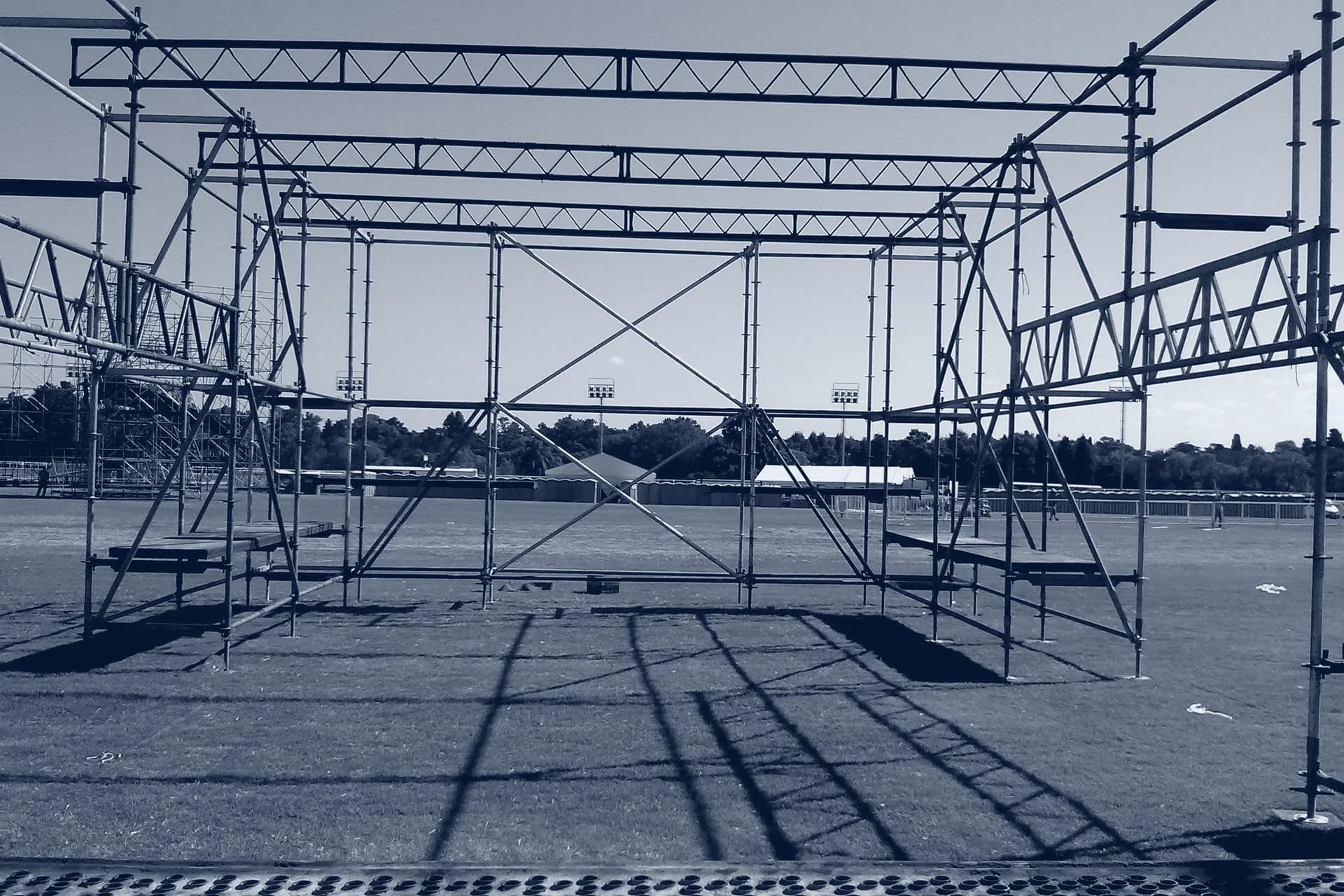 Plataformas y torres para el festival Lollapalooza, vista 1